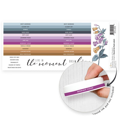 Organizational Label Round Ink Pads Label Set - Tranquility, Shades of Purple, Delectable Delights