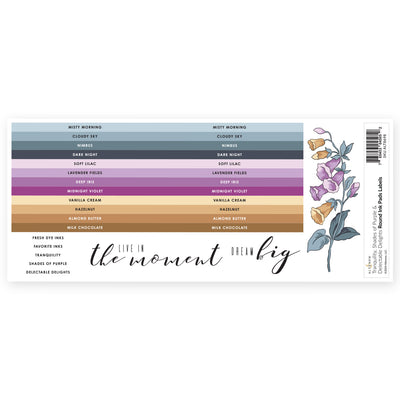 Organizational Label Round Ink Pads Label Set - Tranquility, Shades of Purple, Delectable Delights