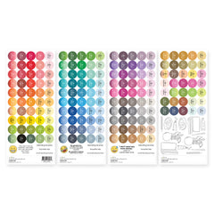 Organizational Label Small Ink Blending Brush Label Set - All Crisp Dye Ink Colors (4 Sheets)