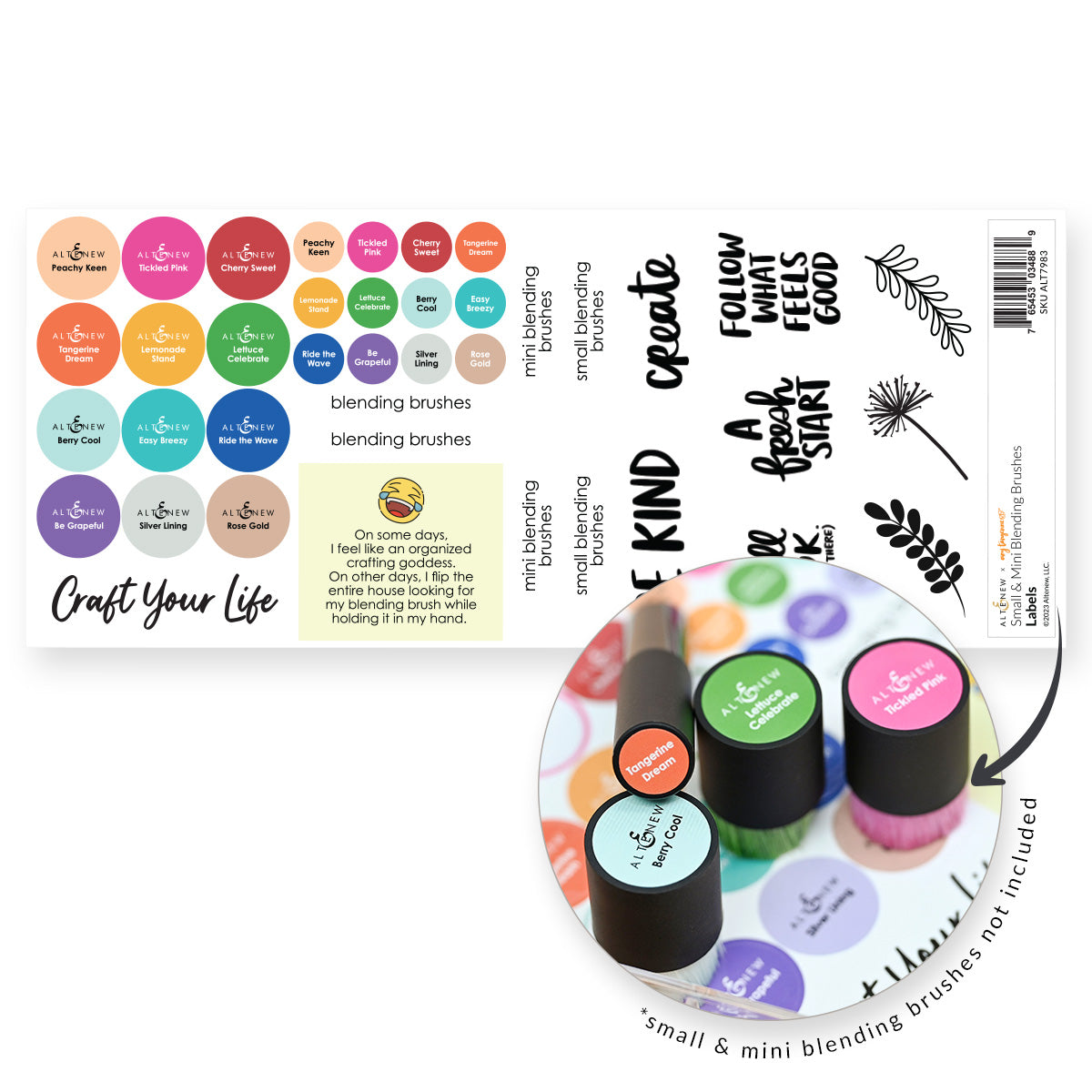 Organizational Label Small & Mini Blending Brushes Label Set - 2023 Amy Tangerine Collection
