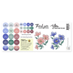 Organizational Label Small & Mini Blending Brushes Label Set - Blue Mountains, Frosted Foliage, Woodland Escape