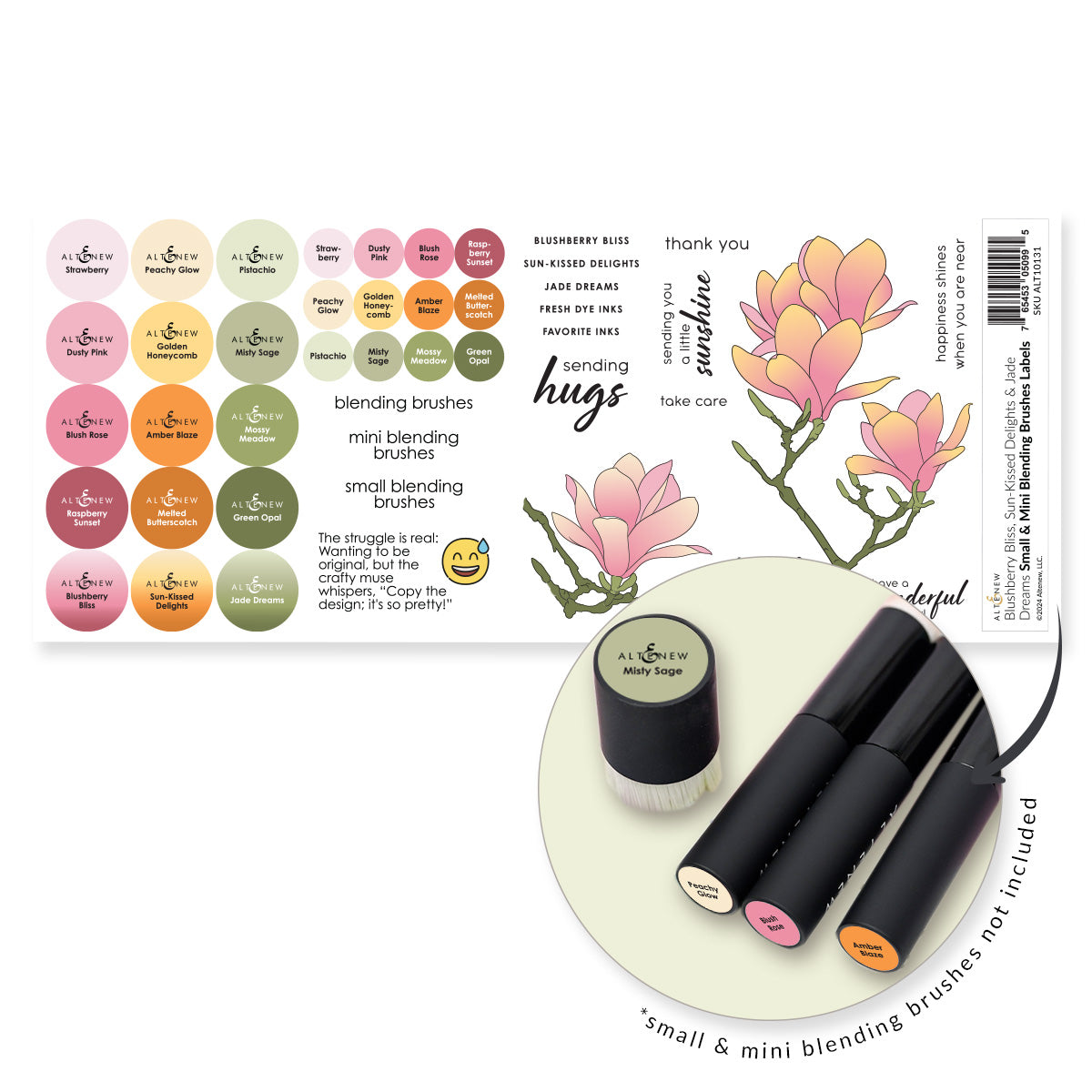 Organizational Label Small & Mini Blending Brushes Label Set - Blushberry Bliss, Sun-Kissed Delights, Jade Dreams