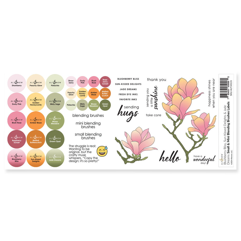 Organizational Label Small & Mini Blending Brushes Label Set - Blushberry Bliss, Sun-Kissed Delights, Jade Dreams