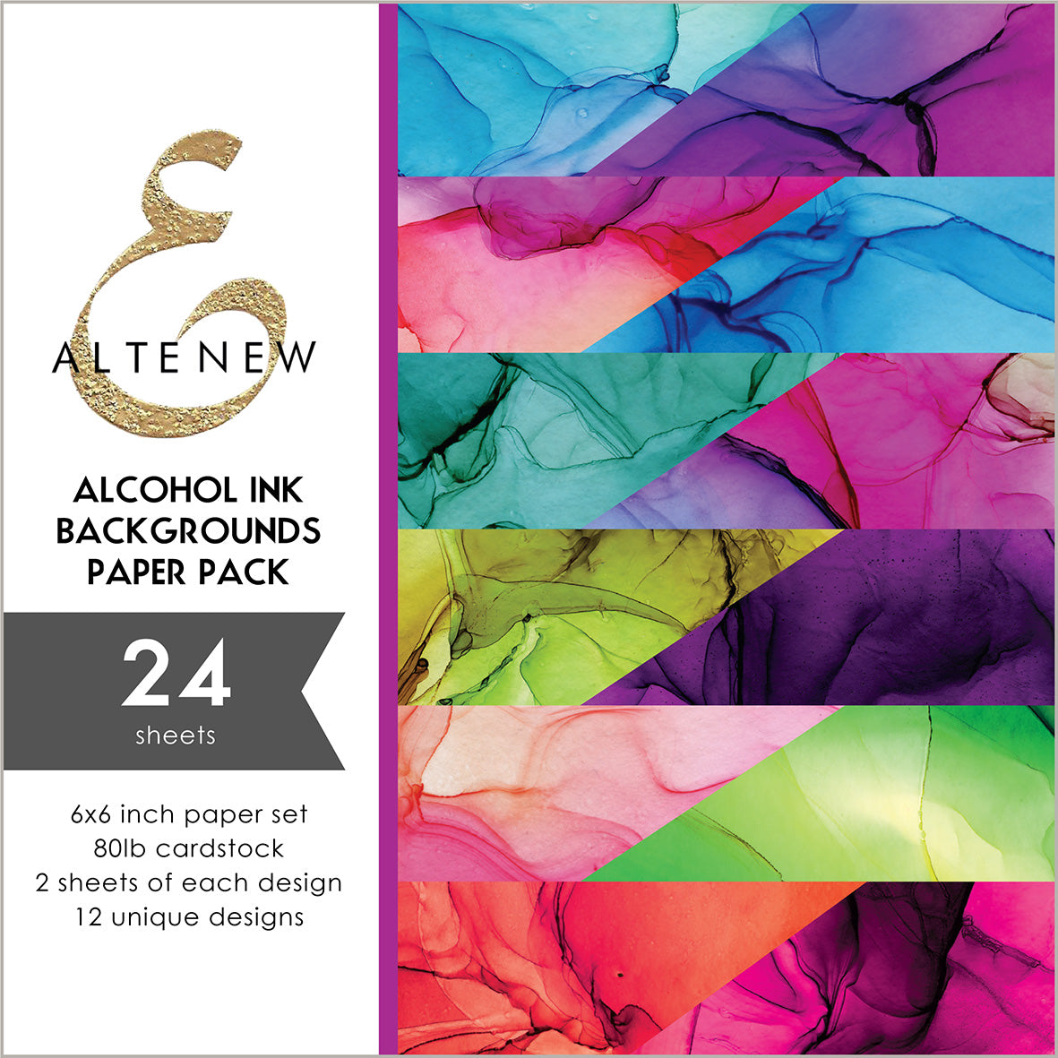 Pattern Paper Alcohol Ink Backgrounds 6x6 Paper Pack