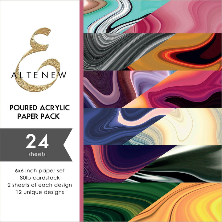 Pattern Paper Poured Acrylic 6x6 Paper Pack