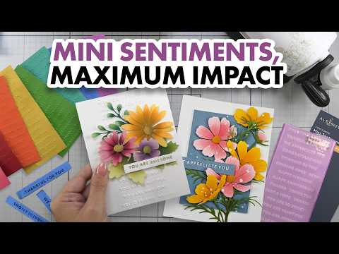 Mini Sentiments 3D Embossing Folder