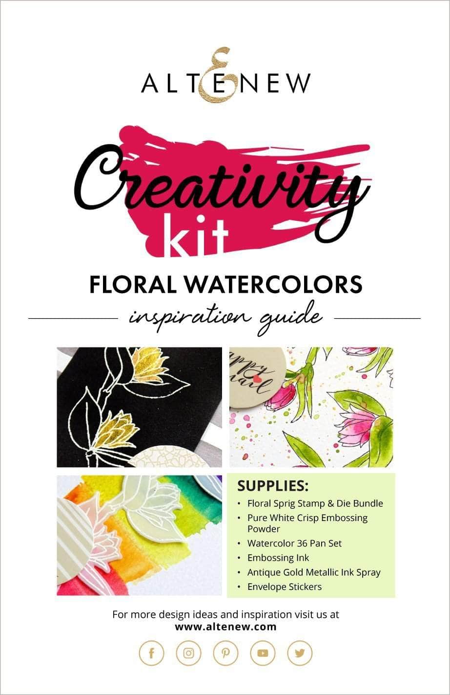 Printed Media Floral Watercolors Creativity Kit Inspiration Guide