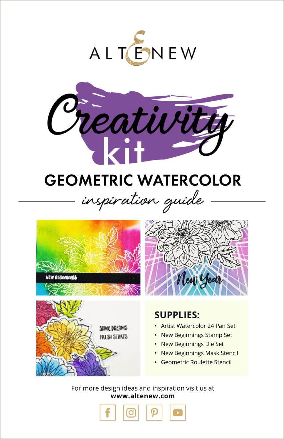 Printed Media Geometric Watercolor Creativity Kit Inspiration Guide