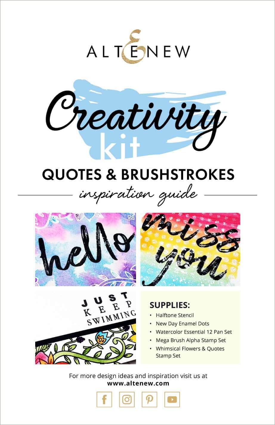 Printed Media Quotes & Brushstrokes Creativity Kit Inspiration Guide