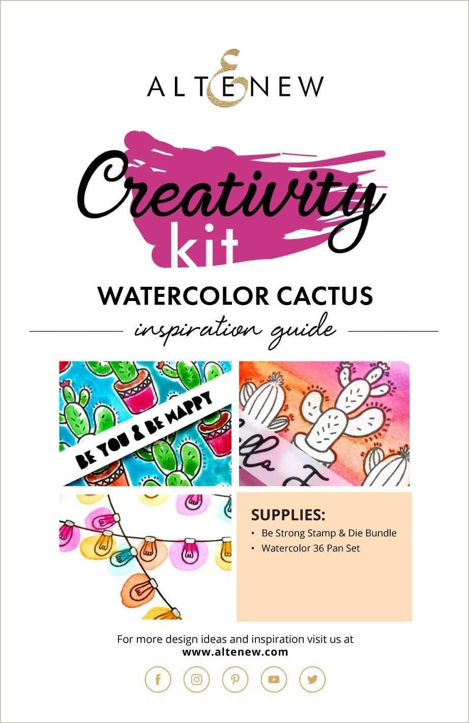 Printed Media Watercolor Cactus Creativity Kit Inspiration Guide