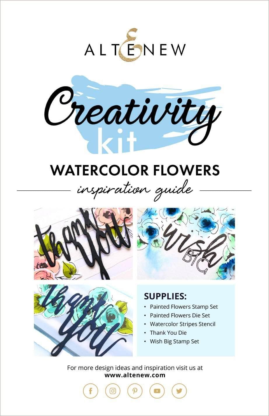 Printed Media Watercolor Flowers Creativity Kit Inspiration Guide