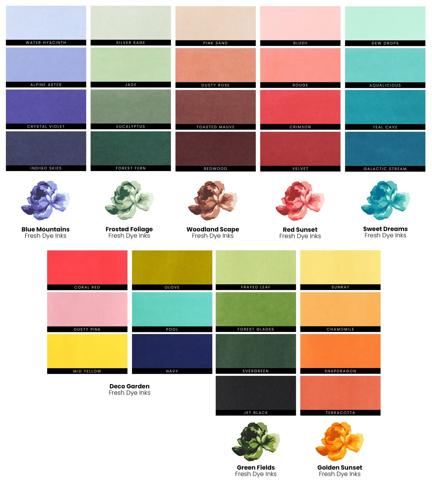 Re-inker Bundle Colorful Charisma Fresh Dye Ink Mini Cube & Re-inker Bundle