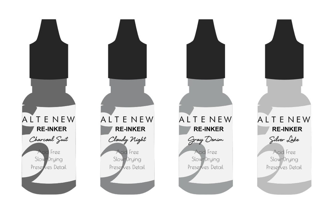 Re-inker Bundle Gentlemans Gray Crisp Dye Ink Re Inker