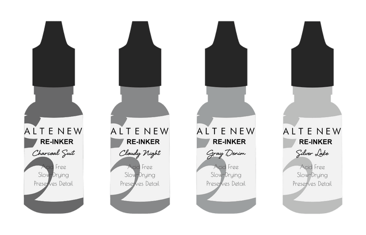 Re-inker Bundle Gentlemans Gray Crisp Dye Ink Re Inker