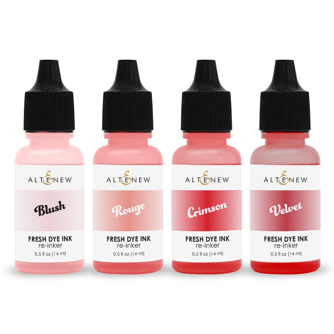 Re-inker Bundle Red Sunset Fresh Dye Ink Re-inker (Blush, Rouge, Crimson, Velvet)