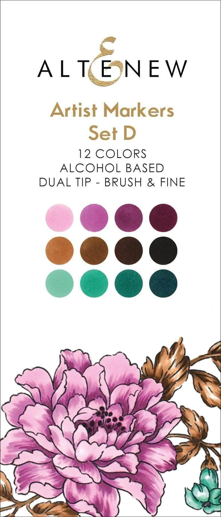 Stamp & Alcohol Marker Bundle Artist Alcohol Markers Set D & Remember This Stamp Set Bundle