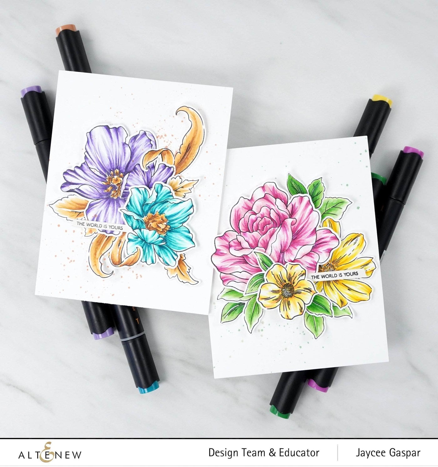 Stamp & Alcohol Marker Bundle Colors of My Garden Stamp & Artist Alcohol Markers Bundle