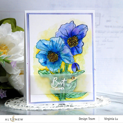 Stamp & Art Supplies Bundle Paint-A-Flower: Himalayan Poppy & Monochrome Shading Pencils Bundle