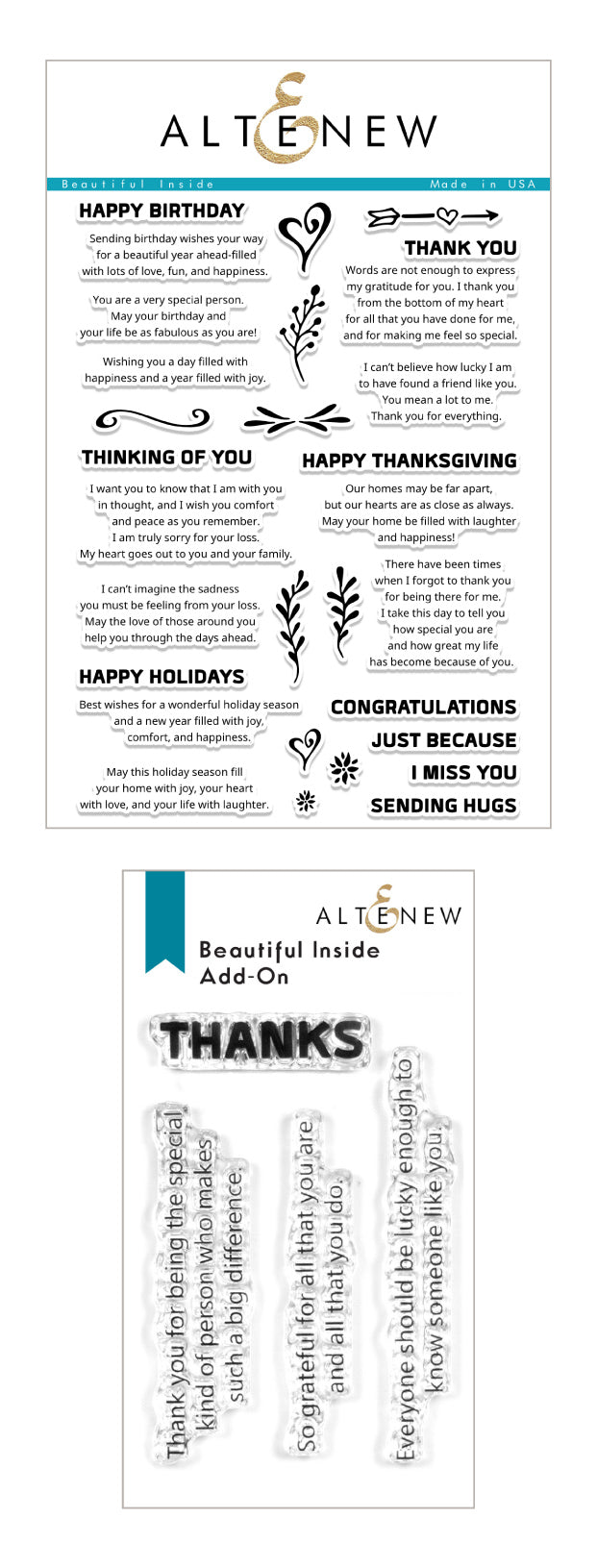 Stamp Bundle Fan Favorites: Beautiful Inside Stamp & Add-On Stamp Bundle