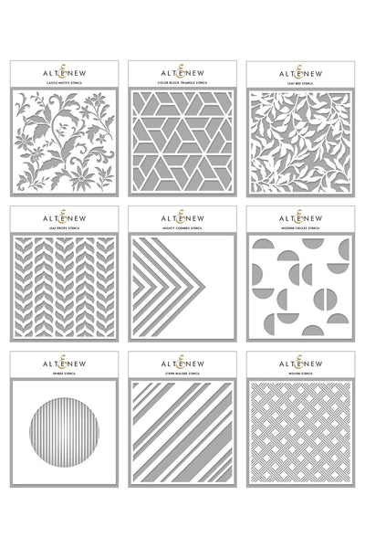 Stamp Bundle Geometry & Nature Stencil Release Bundle