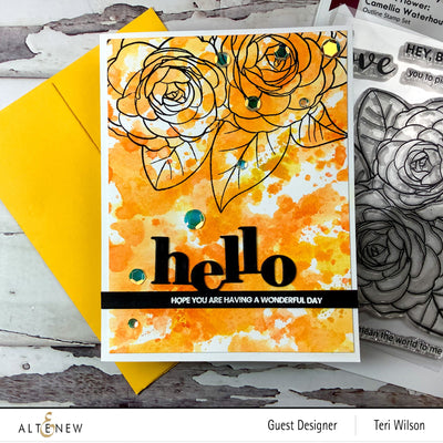 Stamp & Coloring Pencil Bundle Paint-A-Flower: Camellia Waterhouse & Woodless Coloring Pencils Bundle