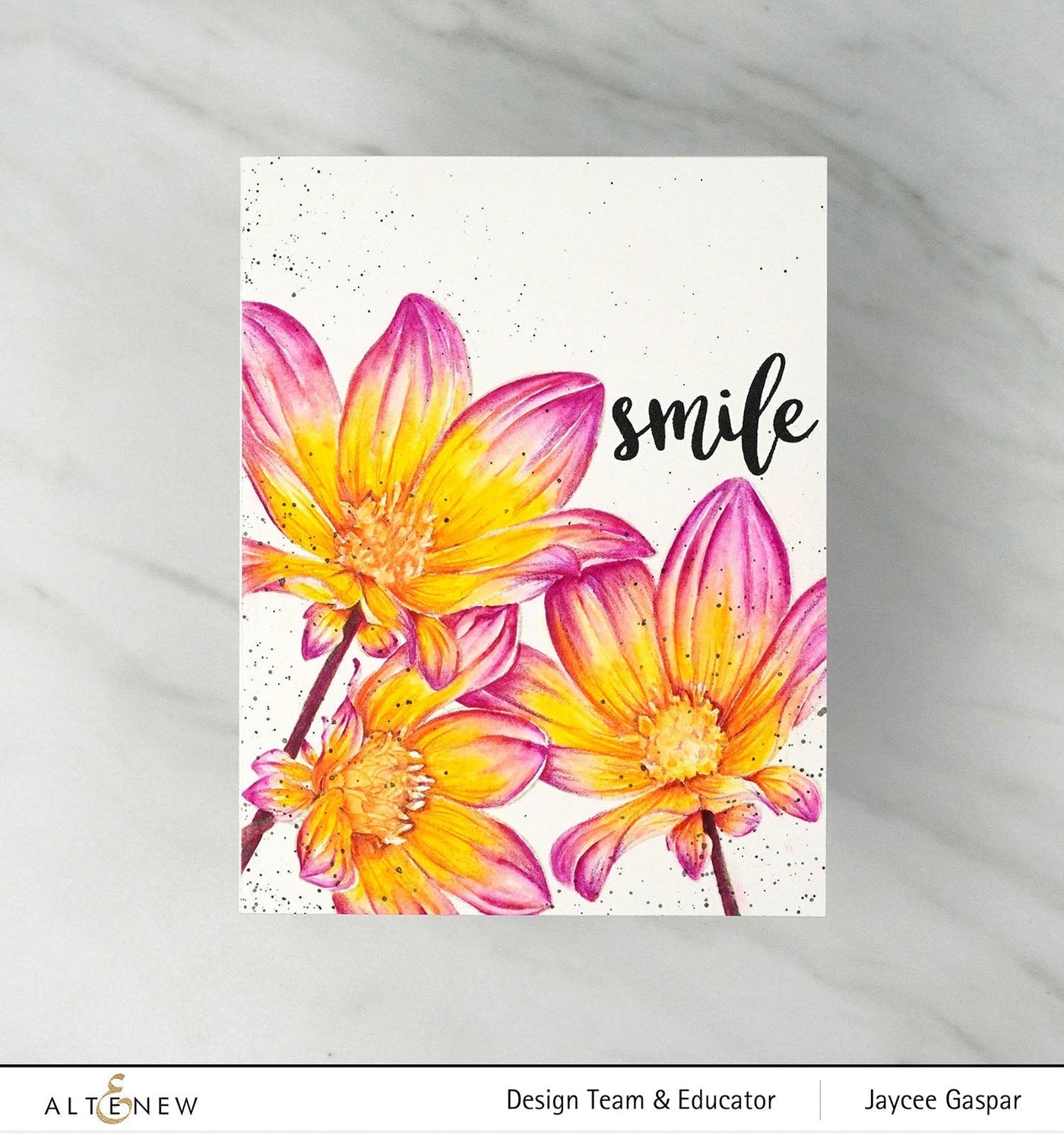 Stamp & Coloring Pencil Bundle Paint-A-Flower: Dahlia Bright Eyes & Woodless Coloring Pencils Bundle