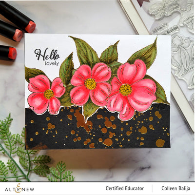 Stamp & Coloring Pencil Bundle Paint-A-Flower: Flowering Dogwood & Woodless Coloring Pencils Bundle