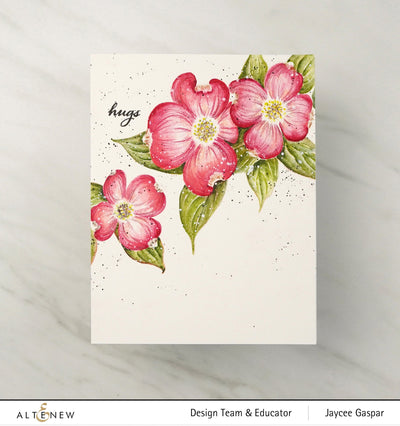 Stamp & Coloring Pencil Bundle Paint-A-Flower: Flowering Dogwood & Woodless Coloring Pencils Bundle