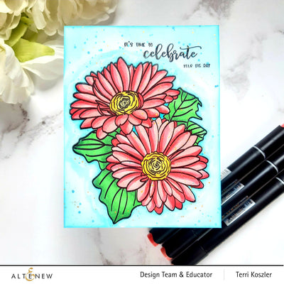 Stamp & Coloring Pencil Bundle Paint-A-Flower: Gerbera Revolution & Woodless Coloring Pencils Bundle