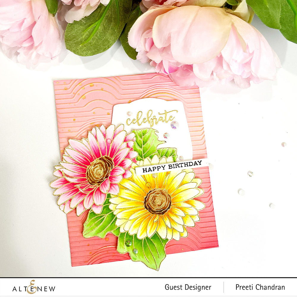 Stamp & Coloring Pencil Bundle Paint-A-Flower: Gerbera Revolution & Woodless Coloring Pencils Bundle