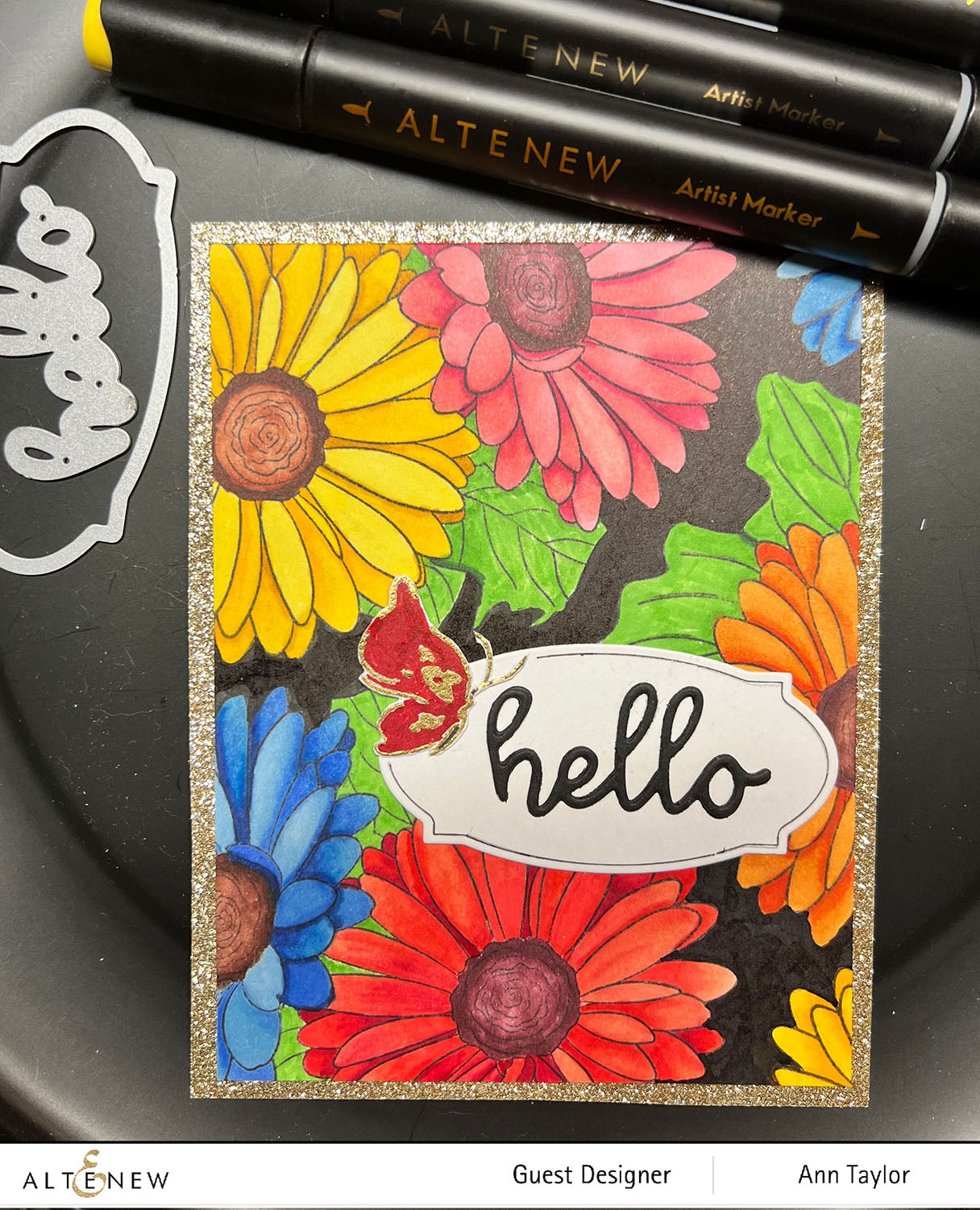 Stamp & Coloring Pencil Bundle Paint-A-Flower: Gerbera Revolution & Woodless Coloring Pencils Bundle