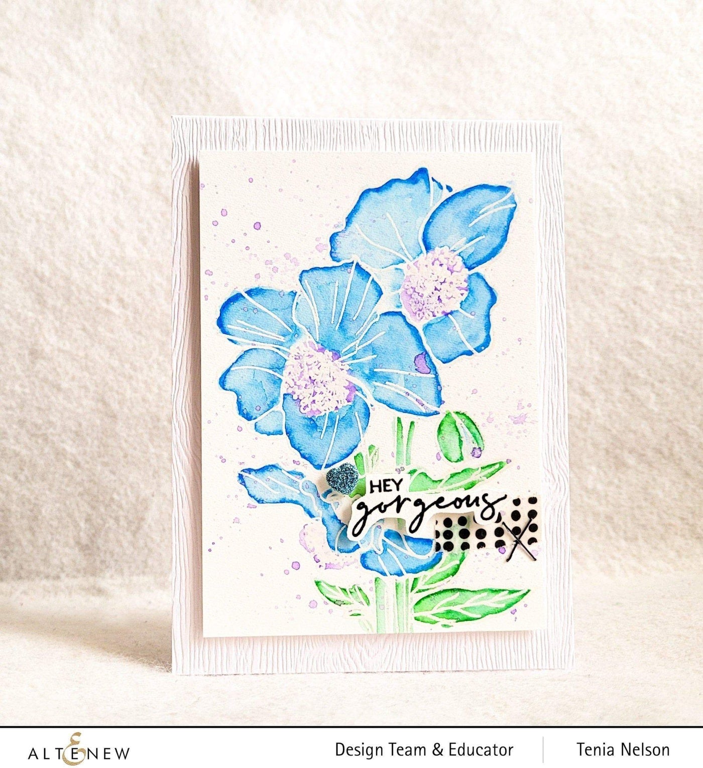 Stamp & Coloring Pencil Bundle Paint-A-Flower: Himalayan Poppy Outline Stamp Set & Woodless Coloring Pencils Bundle