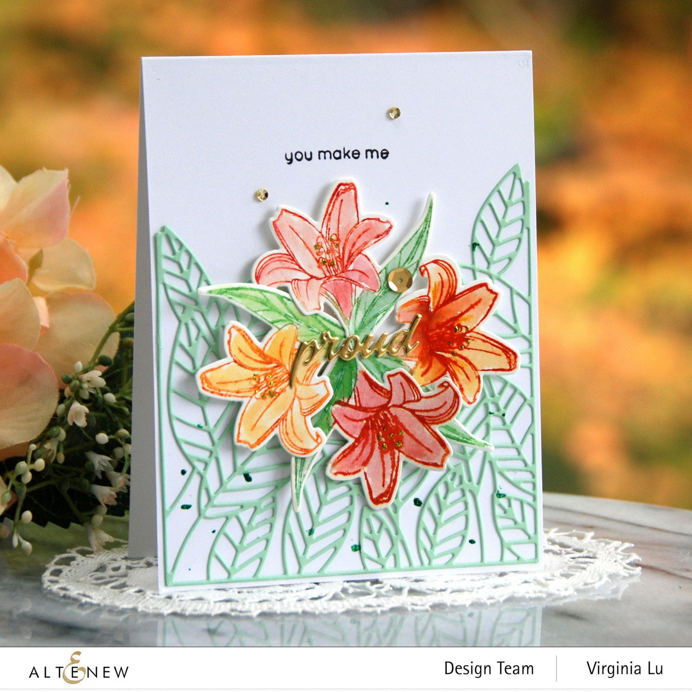 Stamp & Coloring Pencil Bundle Paint-A-Flower: Himalayan Poppy Outline Stamp Set & Woodless Coloring Pencils Bundle