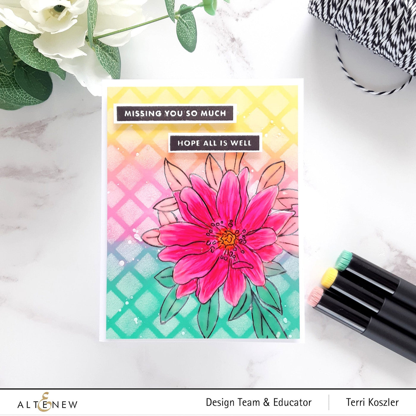 Stamp & Coloring Pencil Bundle Paint-A-Flower: Wood Anemone & Woodless Coloring Pencils Bundle