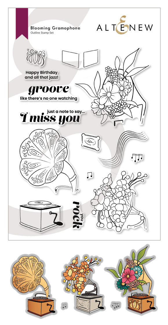 Stamp & Die Bundle Blooming Gramophone