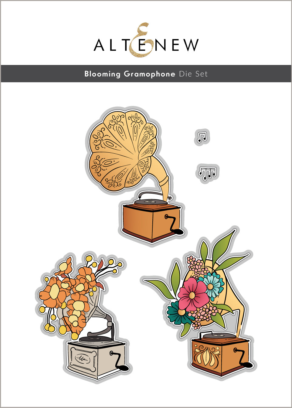 Stamp & Die Bundle Blooming Gramophone