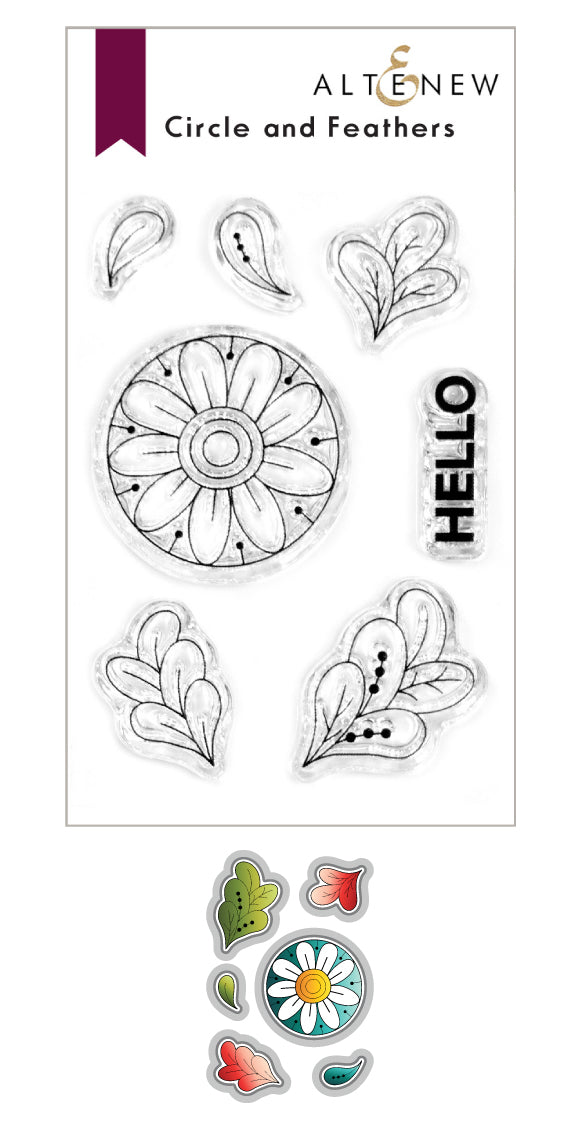 Stamp & Die Bundle Circle And Feathers