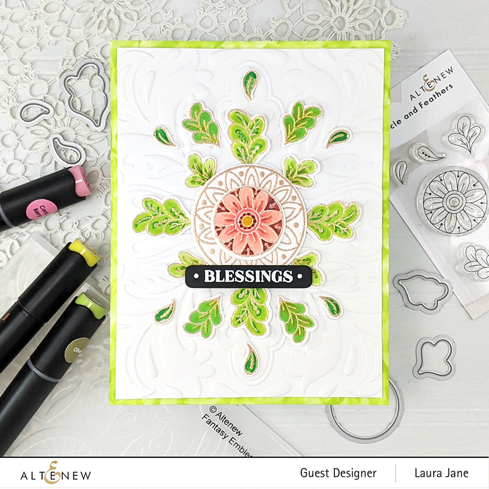 Stamp & Die Bundle Circle And Feathers