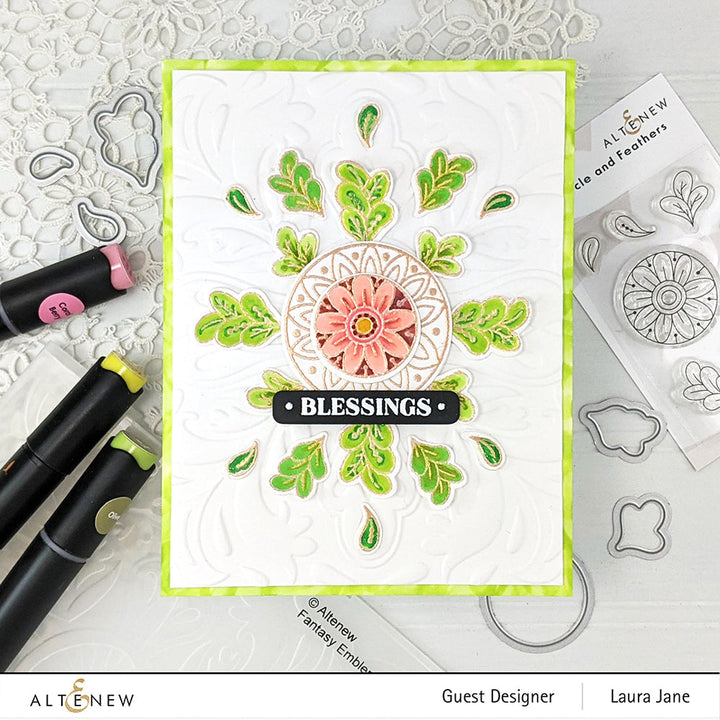 Stamp & Die Bundle Circle And Feathers