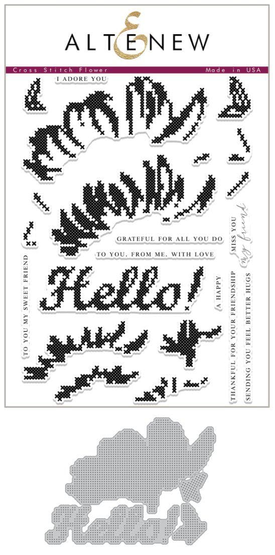 Stamp & Die Bundle Cross Stitch Flower