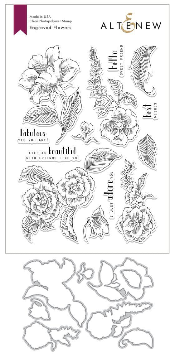 Stamp & Die Bundle Engraved Flowers