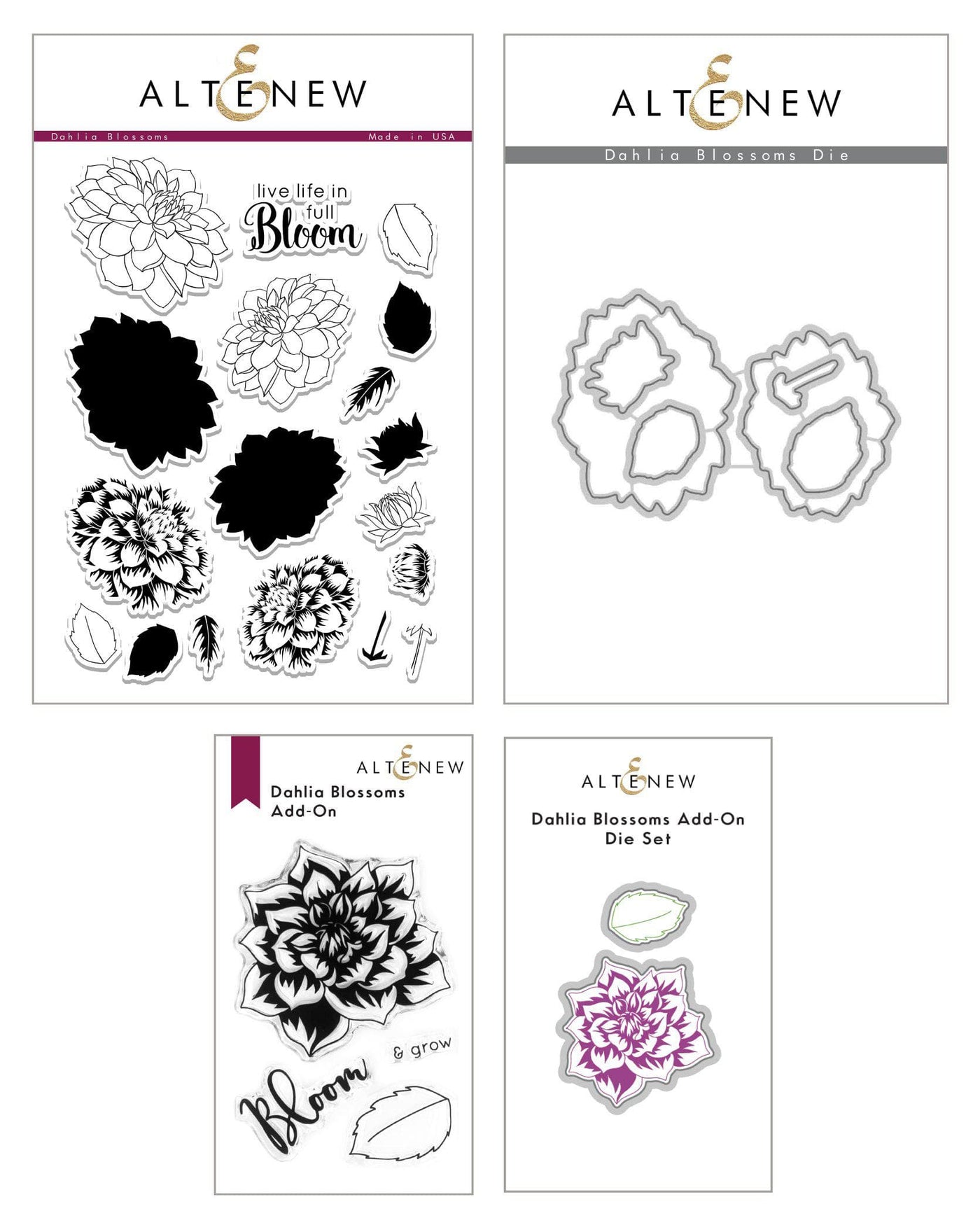 Stamp & Die Bundle Fan Favorites: Dahlia Blossoms Complete Stamp & Die Bundle