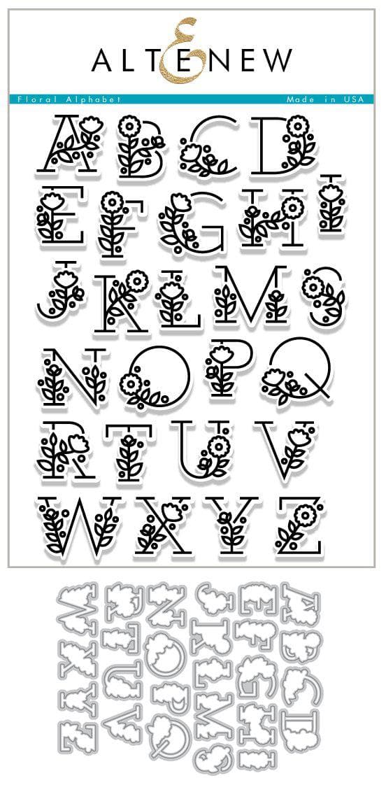 Stamp & Die Bundle Floral Alphabet