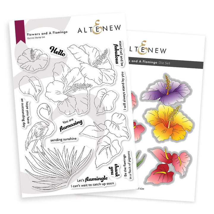Stamp & Die Bundle Flowers And A Flamingo