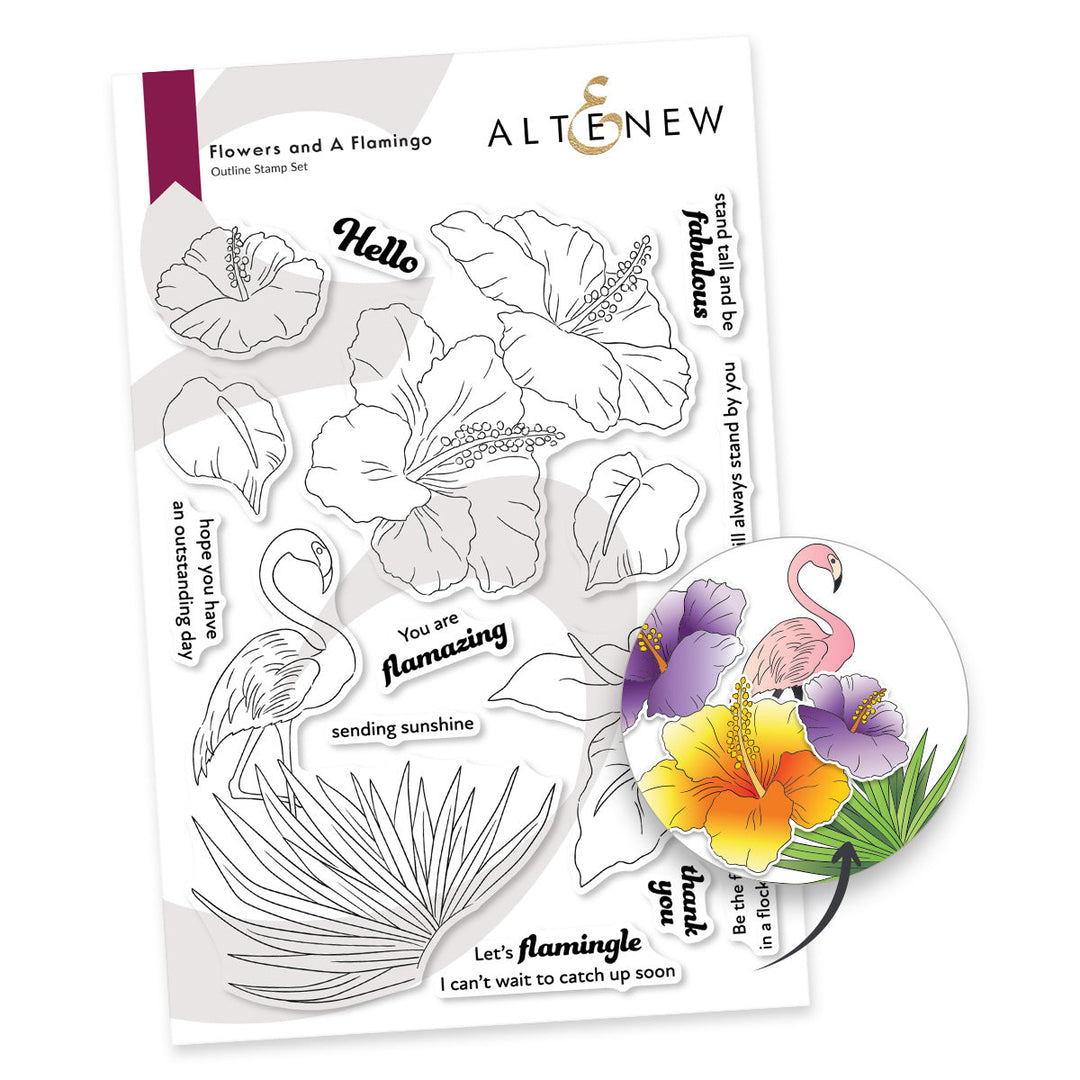 Stamp & Die Bundle Flowers And A Flamingo
