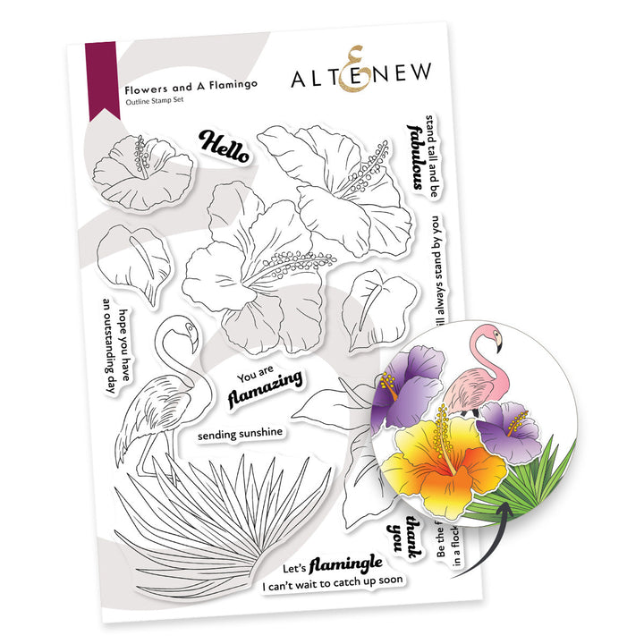 Stamp & Die Bundle Flowers And A Flamingo
