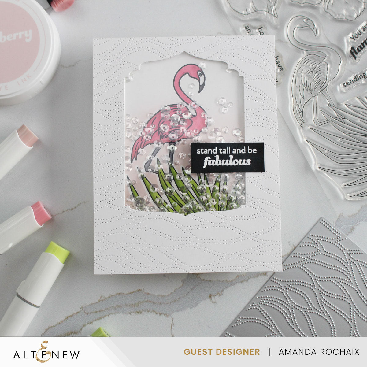 Stamp & Die Bundle Flowers And A Flamingo