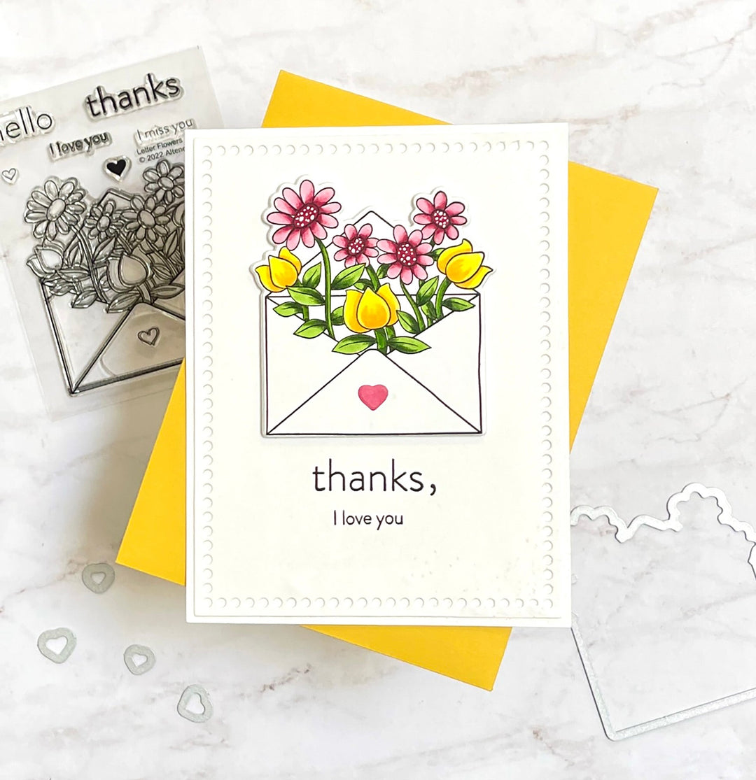 Stamp & Die Bundle Letter Flowers