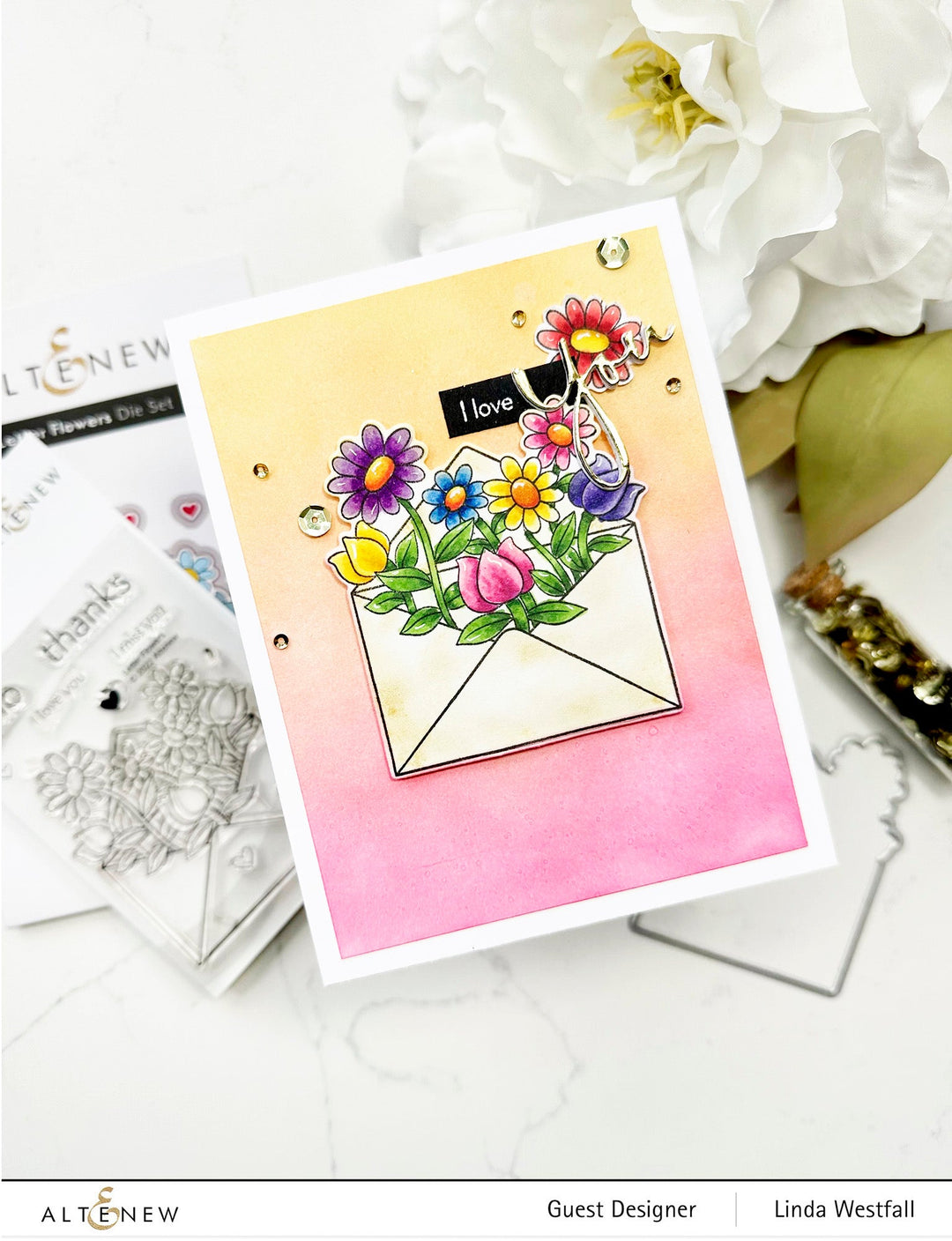 Stamp & Die Bundle Letter Flowers