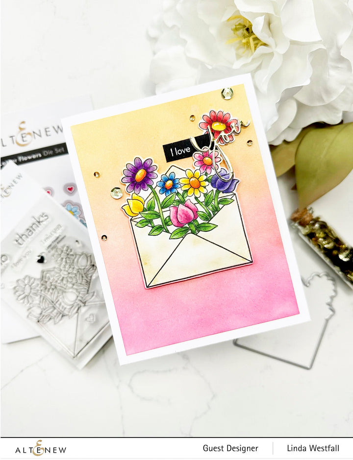 Stamp & Die Bundle Letter Flowers
